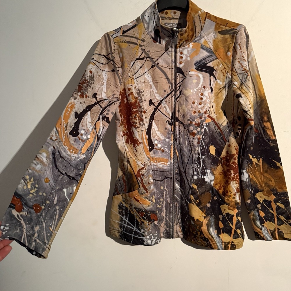 Simply Art By Dolcezza Zip Jacket Small Art To Wear Paint Splatter Artsy